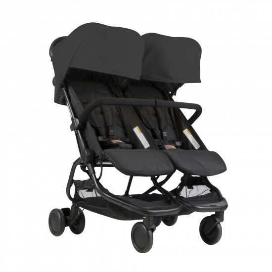 Mountain Buggy Nano Duo Twin Stroller From Birth Bundle, Black Mountain Buggy Nano Duo Twin Stroller From Birth Bundle, Black