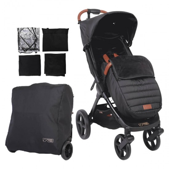 Mountain Buggy Nano Urban Compact Stroller + Accessory Pack, Black Mountain Buggy Nano Urban Compact Stroller + Accessory Pack, Black