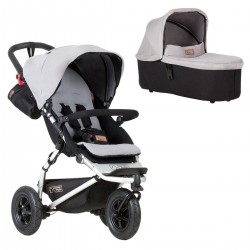 Mountain Buggy Swift Stroller + Free Carrycot Plus, Silver