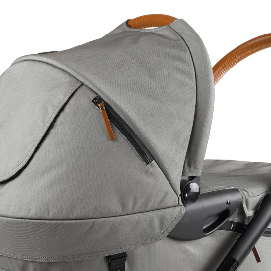 Mutsy Evo Urban Nomad 3 in 1 Pram + Footmuff & Adapters, Light Grey