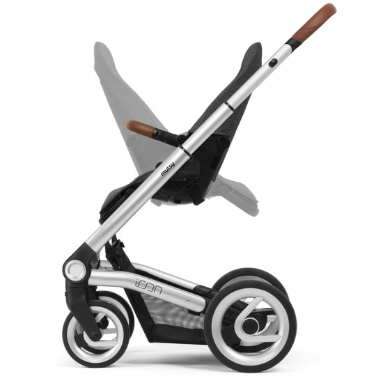 Mutsy iCon Vision 3in1 Pram + Adapters & Parasol, Smokey Grey