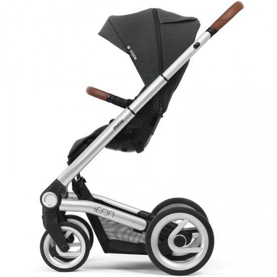 Mutsy iCon Vision 3in1 Pram + Footmuff, Changing Bag & Adapters, Urban Grey