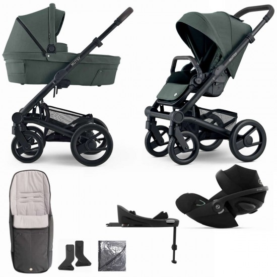 Mutsy Nio 3 in 1 Cloud G + Base Travel System - Bundle 5, Pine Green