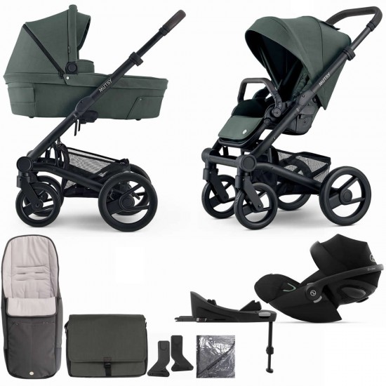 Mutsy Nio 3 in 1 Cloud G + Base Travel System - Bundle 6, Pine Green