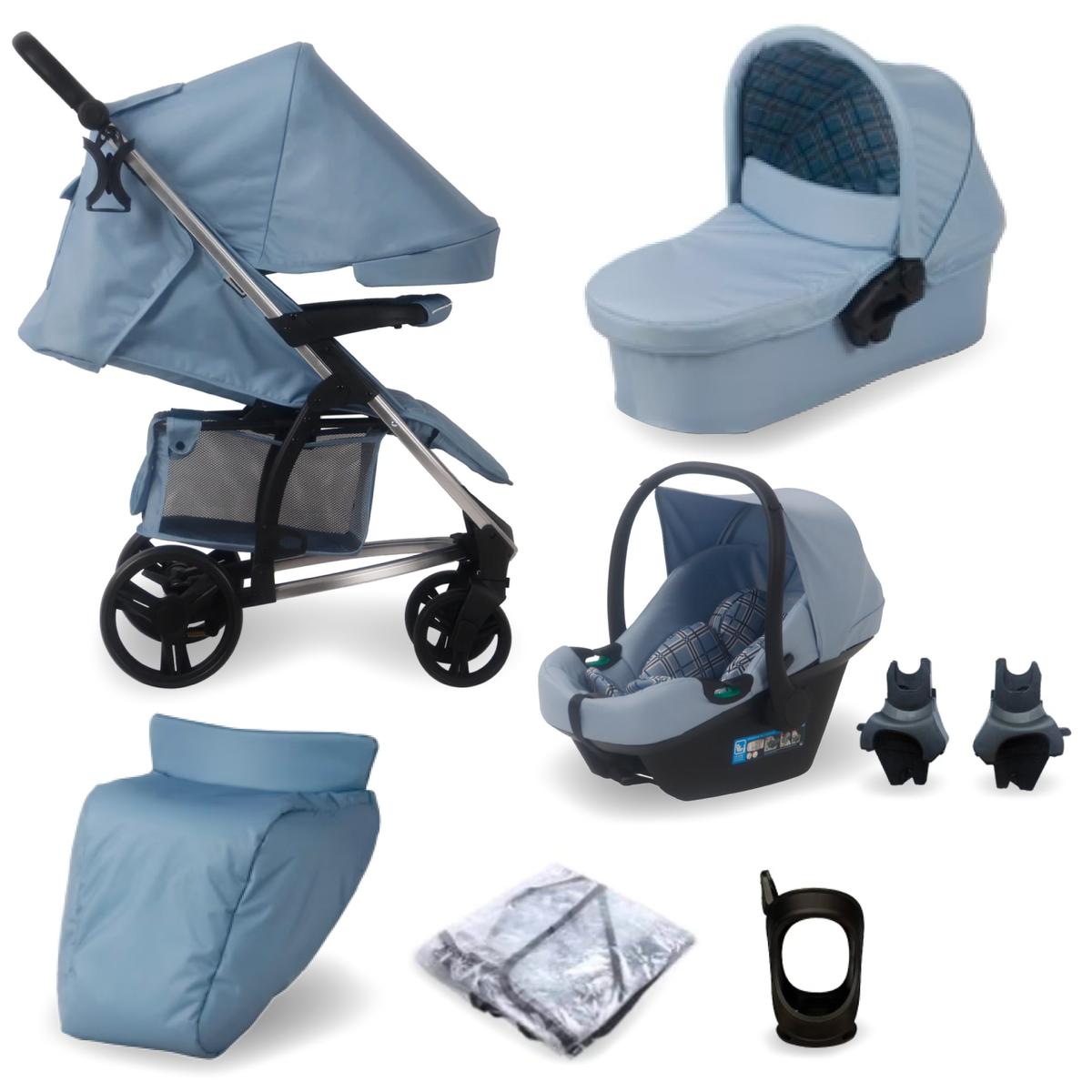 My Babiie MB200i in i-Size Travel System Bundle, Blue Plaid
