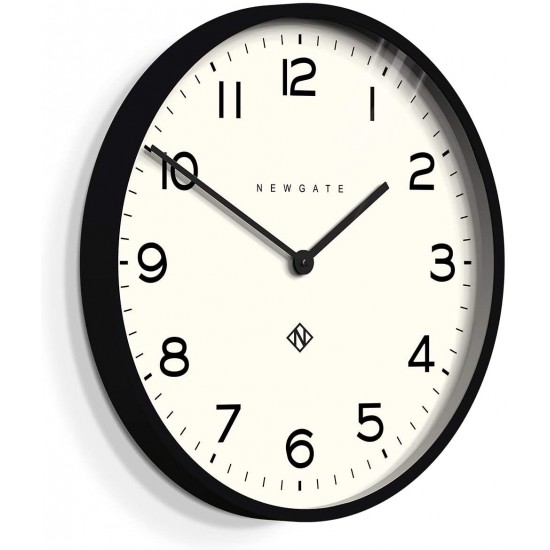 Newgate Echo Number One Modern Analogue Large Wall Clock, 53cm, Black