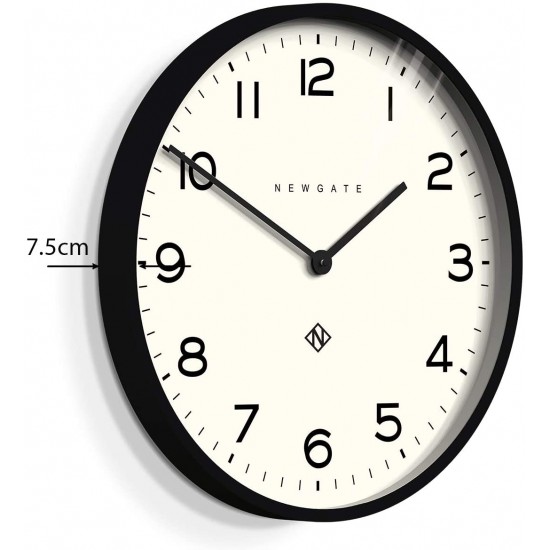 Newgate Echo Number One Modern Analogue Large Wall Clock, 53cm, Black