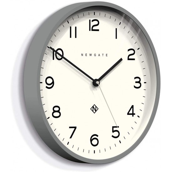 Newgate Echo Number Three Modern Analogue Wall Clock, 37cm, Posh Grey