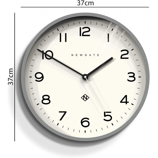 Newgate Echo Number Three Modern Analogue Wall Clock, 37cm, Posh Grey