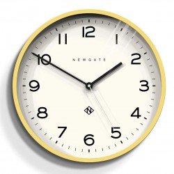 Newgate Echo Number Three Modern Analogue Wall Clock, 37cm, Cheeky Yellow