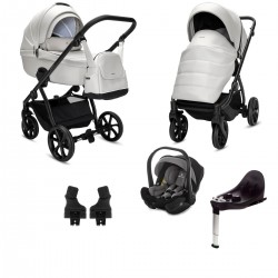 Noordi Fjordi V2 Leather 4 in 1 Travel Carrier Isofix Travel System, Cloud