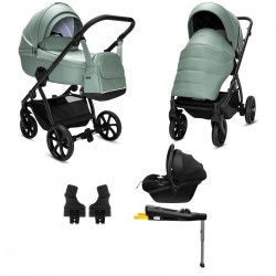 Noordi Fjordi V2 Leather 4 in 1 Terra Isofix Travel System, Sage