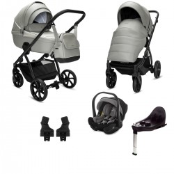 Noordi Fjordi V2 Leather 4 in 1 Travel Carrier Isofix Travel System, Sleet