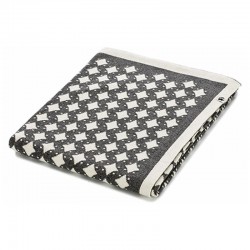 Noordi STAR Cotton Pram Blanket, Grey/White