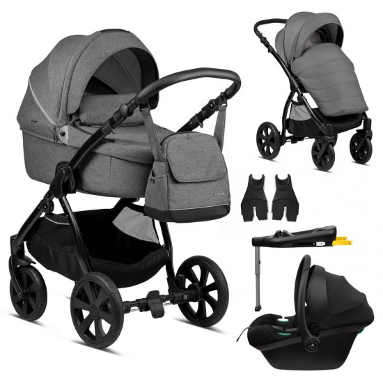 Noordi Fjordi 3 in 1 Travel System + Isofix Base, Dark Grey