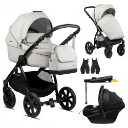 Noordi Fjordi Leather 3 in 1 Travel System + FREE Isofix Base, Cloud