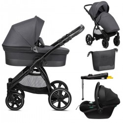 Noordi Sole Go 3 in 1 Travel System + Isofix Base, Black