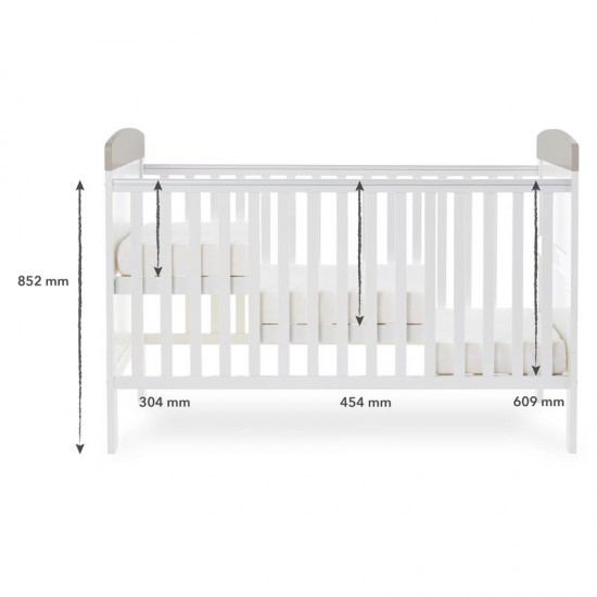 Obaby Grace Inspire Cot Bed, Hello World Koala Grey