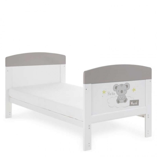 Obaby Grace Inspire Cot Bed, Hello World Koala Grey