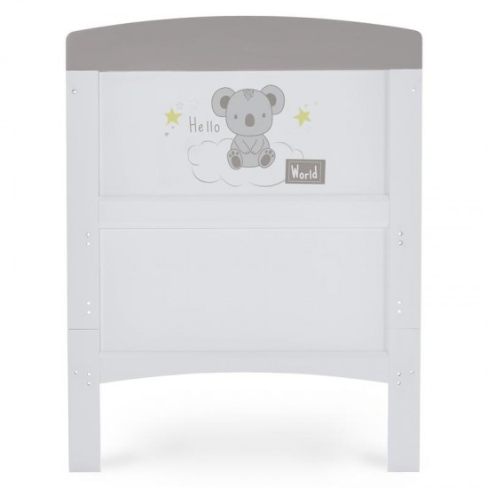 Obaby Grace Inspire Cot Bed, Hello World Koala Grey