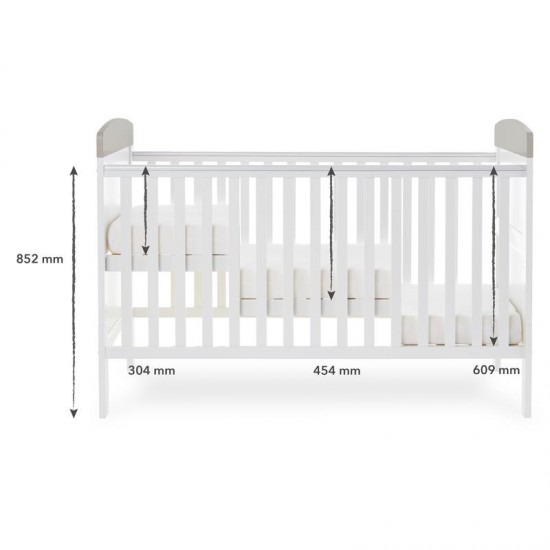 Obaby Grace Inspire Cot Bed, Me & Mini Me Elephants Grey