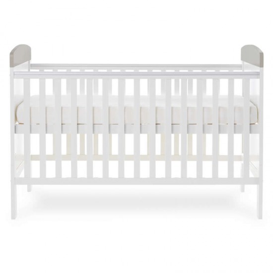 Obaby Grace Inspire Cot Bed & Underdrawer, Me & Mini Me Elephants Grey