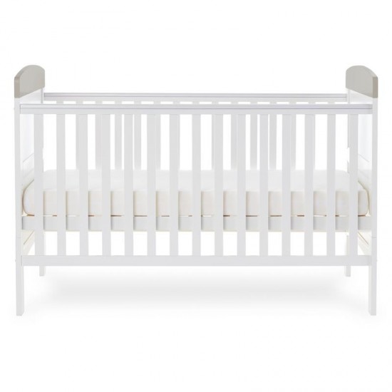 Obaby Grace Inspire Cot Bed & Underdrawer, Me & Mini Me Elephants Grey