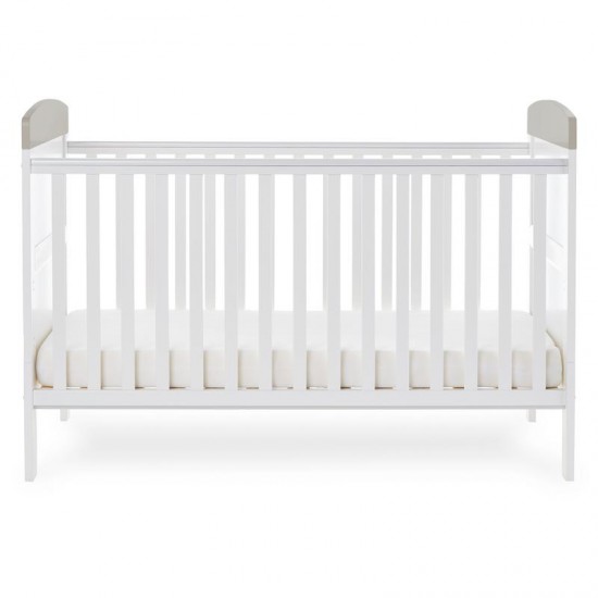 Obaby Grace Inspire Cot Bed & Underdrawer, Me & Mini Me Elephants Grey