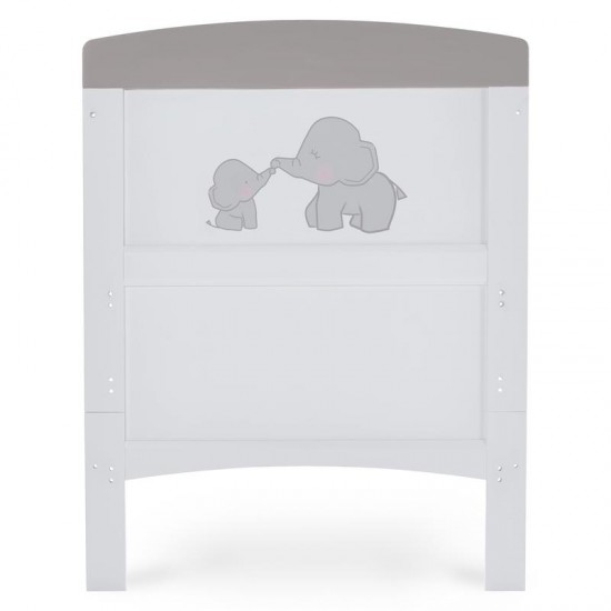 Obaby Grace Inspire Cot Bed, Me & Mini Me Elephants Grey