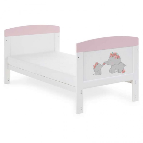 Obaby Grace Inspire Cot Bed, Me & Mini Me Elephants Pink