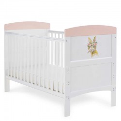 Obaby Grace Inspire Cot Bed, Water Colour Rabbit Pink