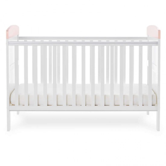 Obaby Grace Inspire Cot Bed, Water Colour Rabbit Pink