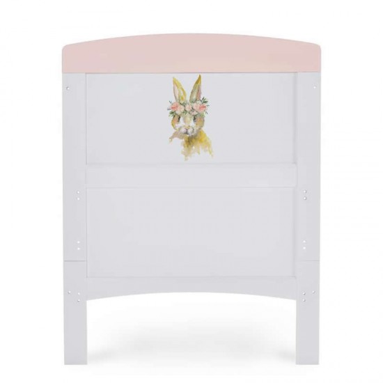 Obaby Grace Inspire Cot Bed, Water Colour Rabbit Pink