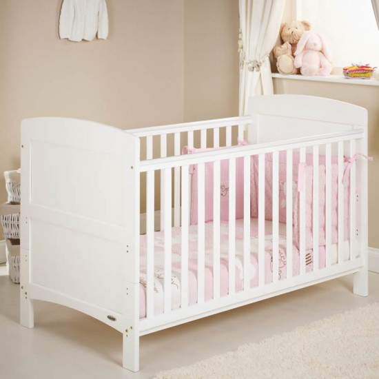 Obaby Grace Cot Bed and All Seasons Pocket Sprung Mattress White