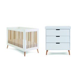 Obaby Maya Mini 2 Piece Room Set, White with Natural