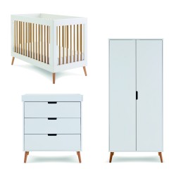 Obaby Maya Mini 3 Piece Room Set, White with Natural