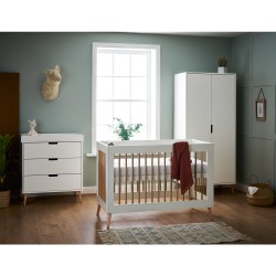 Obaby Maya Mini 3 Piece Room Set, White with Natural