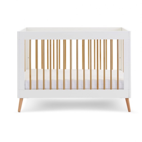 Obaby Maya Mini Cot Bed, White with Natural