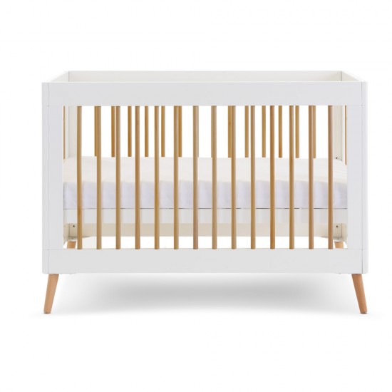 Obaby Maya Mini Cot Bed, White with Natural