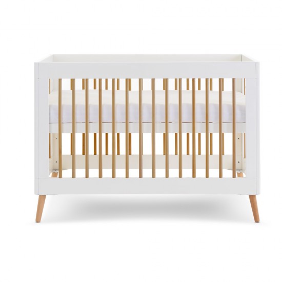 Obaby Maya Mini Cot Bed, White with Natural