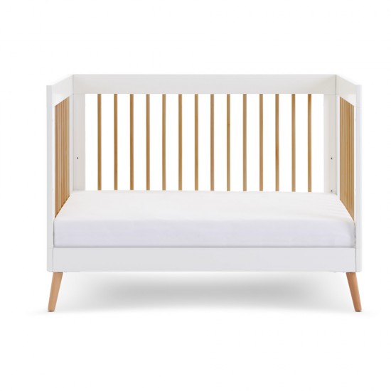 Obaby Maya Mini Cot Bed, White with Natural