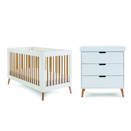 Obaby Maya 2 Piece Room Set, White with Natural