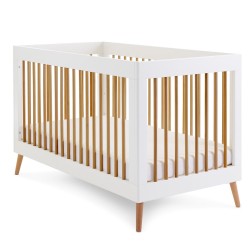 Obaby Maya Cot Bed, White with Natural