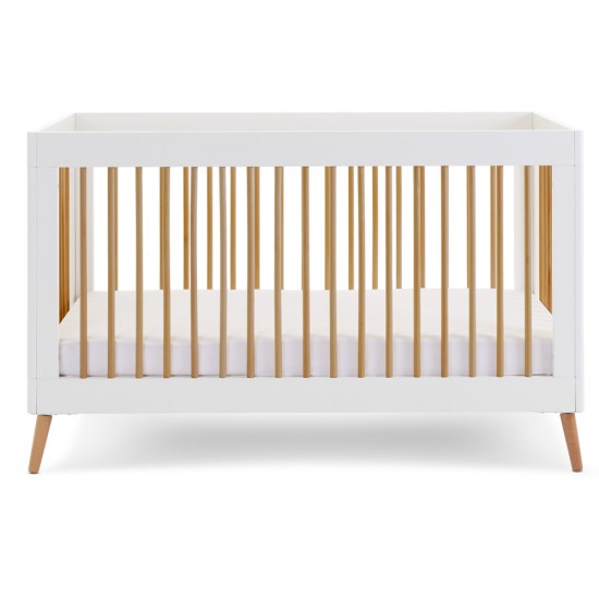 Obaby Maya Cot Bed, White with Natural