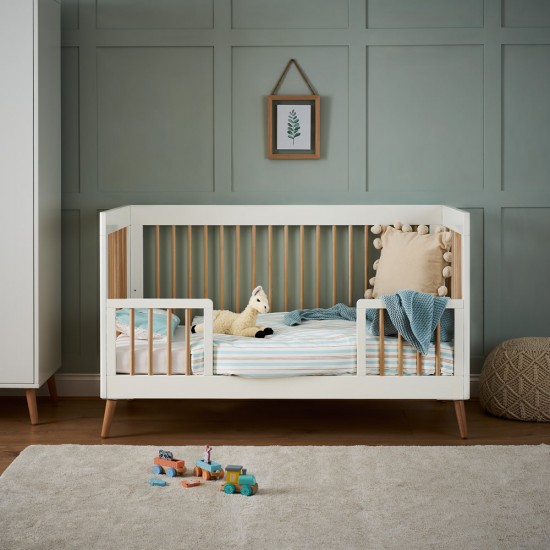 Obaby Maya Cot Bed, White with Natural