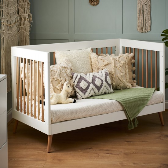 Obaby Maya Cot Bed, White with Natural