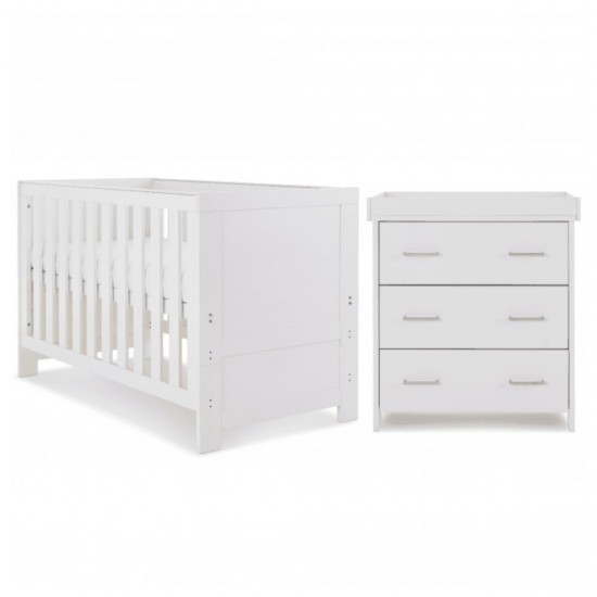 Obaby Nika 2 Piece Room Set, White Wash