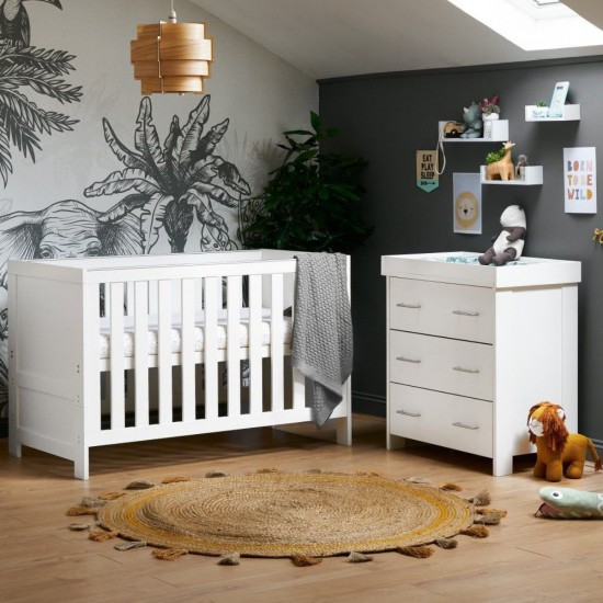 Obaby Nika 2 Piece Room Set, White Wash