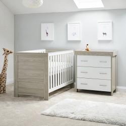 Obaby Nika 2 Piece Room Set, Grey Wash & White