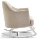 Obaby Round Back Rocking Chair, White with Oatmeal Padded Seat